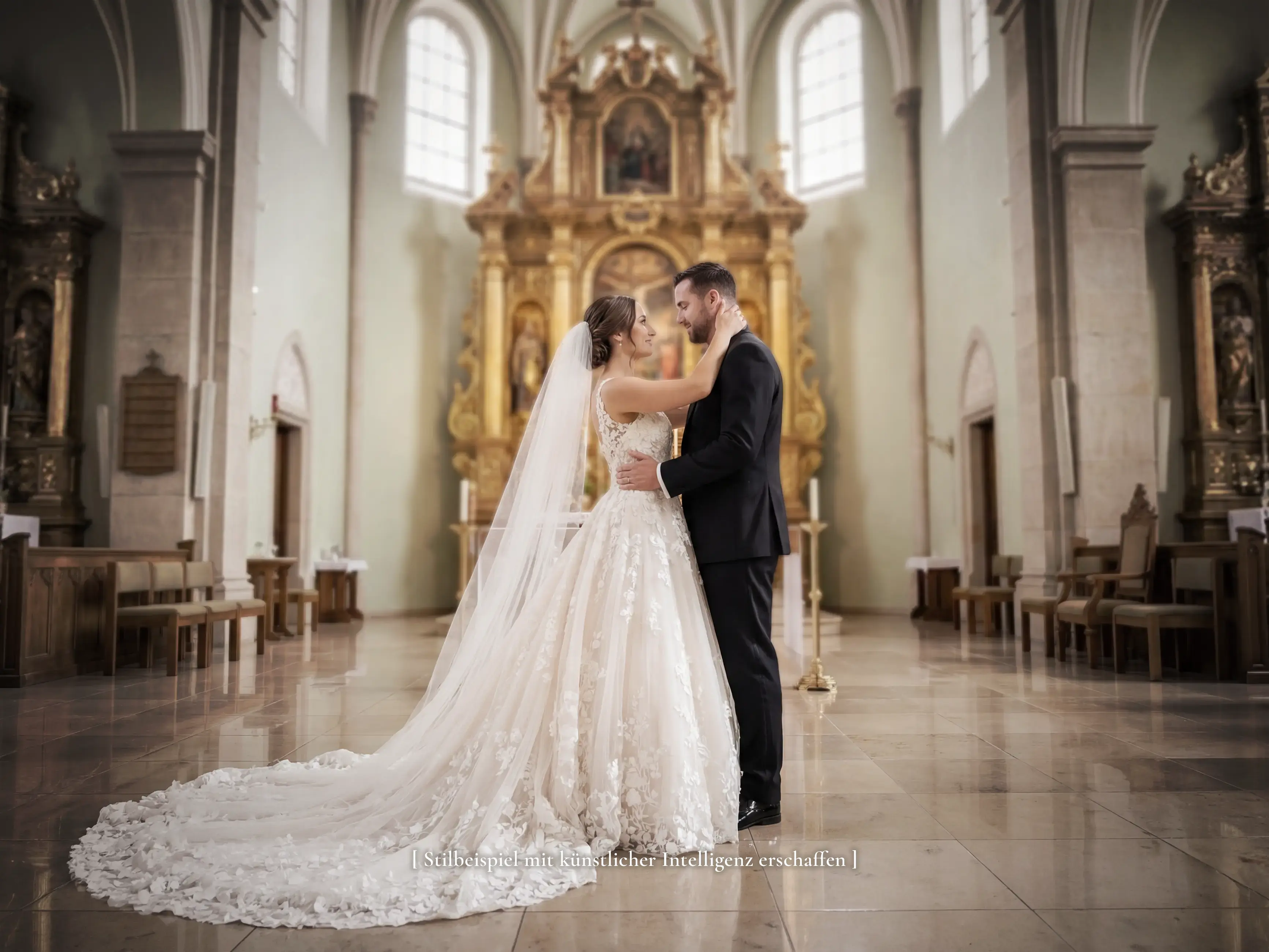 Mit KI gestaltetes Hochzeitsbild — Stilbeispiel von Denis Michel, Hochzeitsfotograf in Südbaden