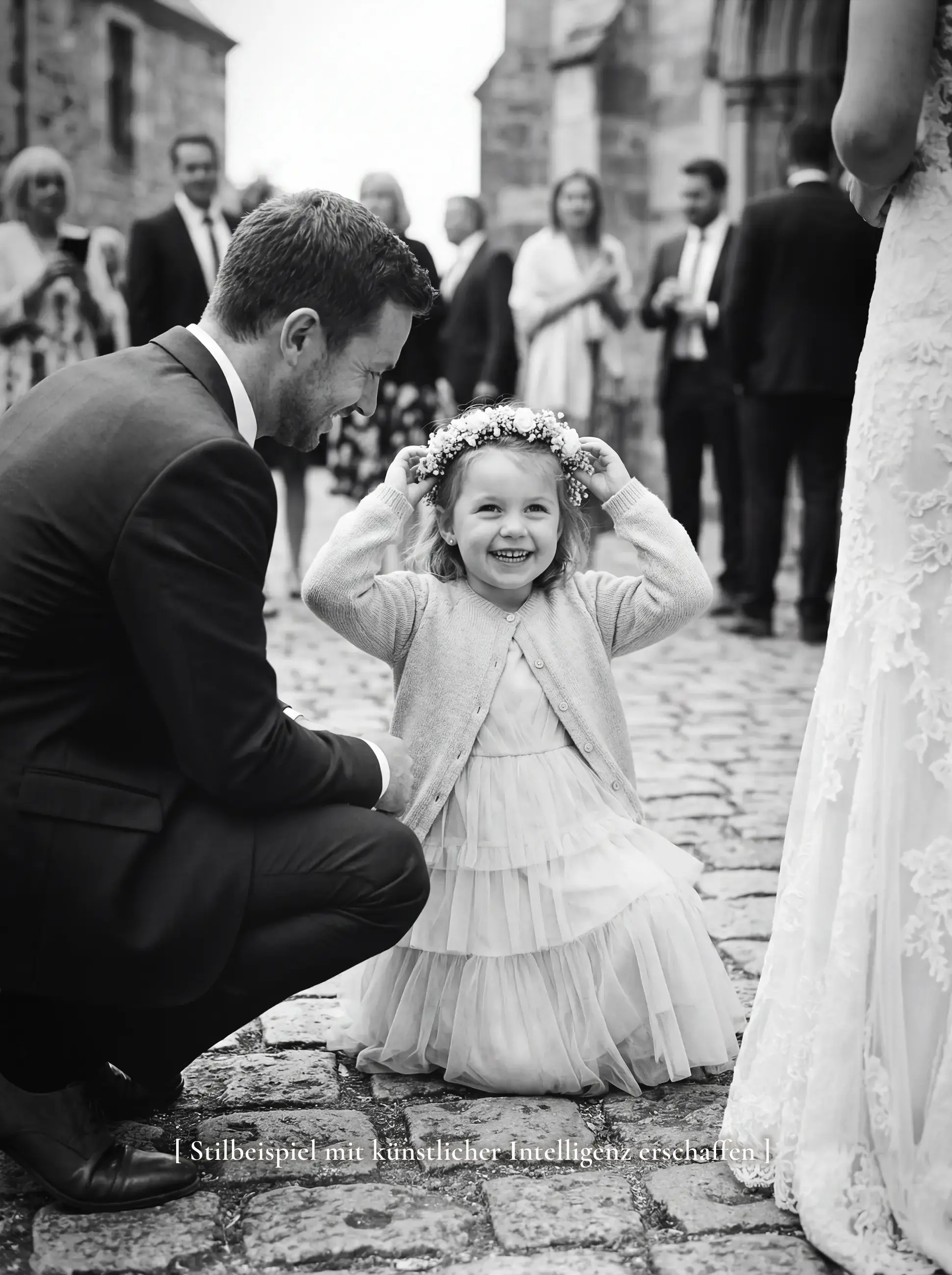 Stilbeispiel Hochzeitsfotografie, KI-generiert — emotionale Bildsprache von Lichtgefühl, Südbaden