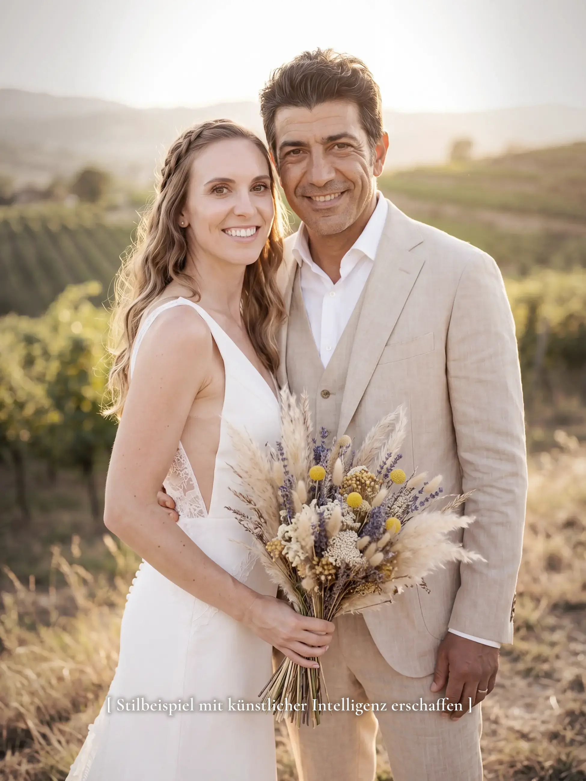 Mit KI gestaltetes Hochzeitsbild — Stilbeispiel von Denis Michel, Hochzeitsfotograf in Südbaden