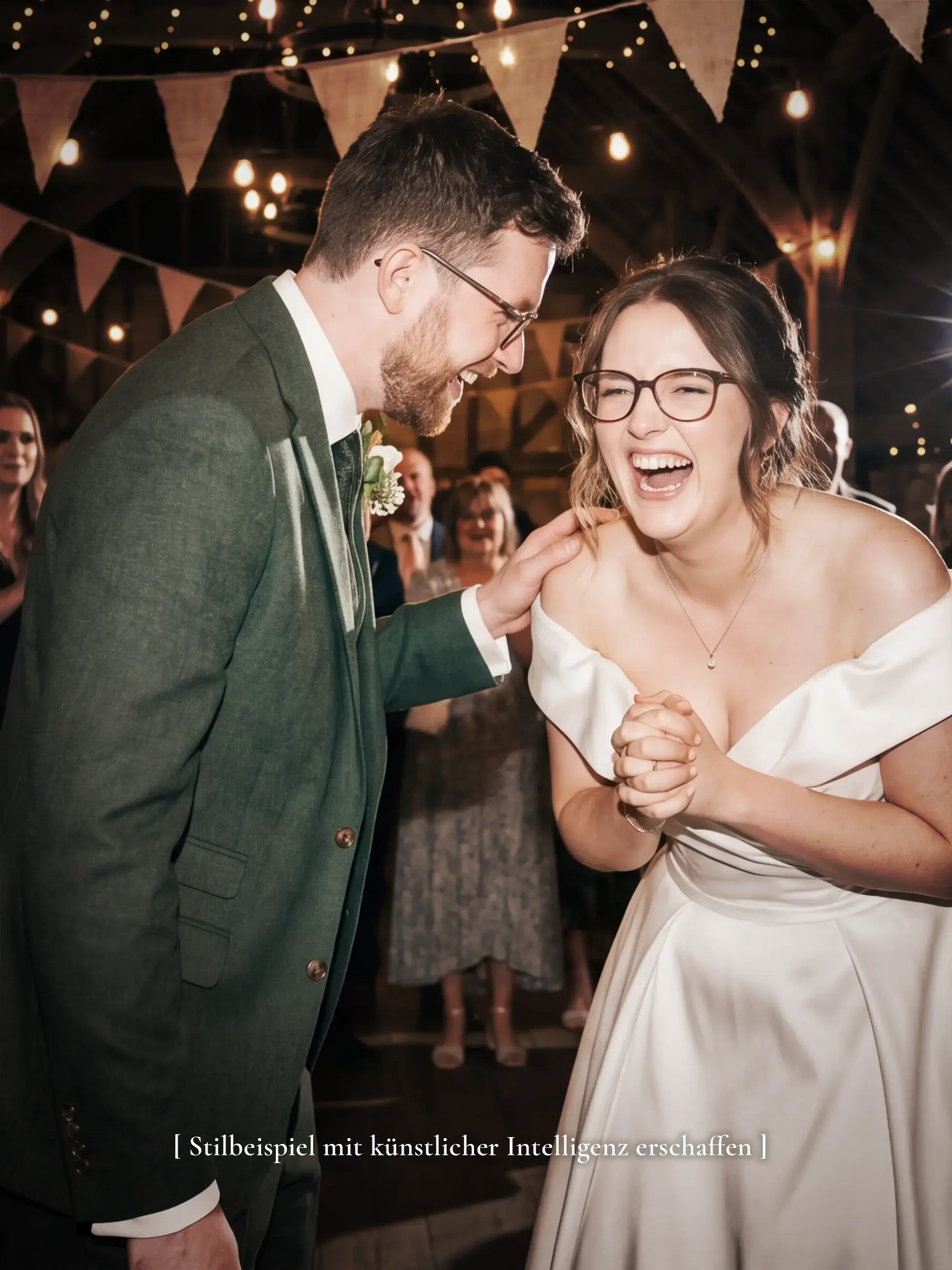 Stilbeispiel Hochzeitsfotografie, KI-generiert — emotionale Bildsprache von Lichtgefühl, Südbaden